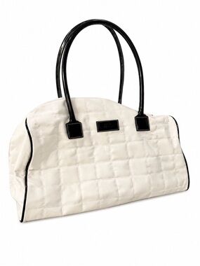 Chic vintage Givenchy Paris mini bowler bag white with black